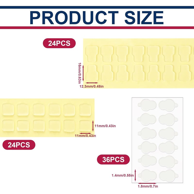 NICECRAFT 84 Pcs Sticky Adhesive Tape for Sonny Angel Hipper 3 Shapes Double Sided Clear Glue Putty Pads Stickers Fit for Sonny Baby Doll Clothes Custom Phone Accessory Replacement - Image 2